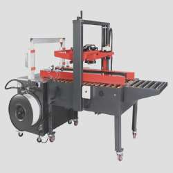 combination of strapping machine and taping machine