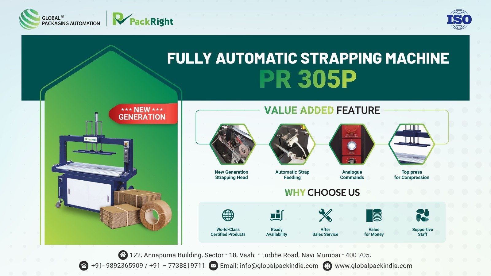 PR 305P Strapping Machine for Box Packaging